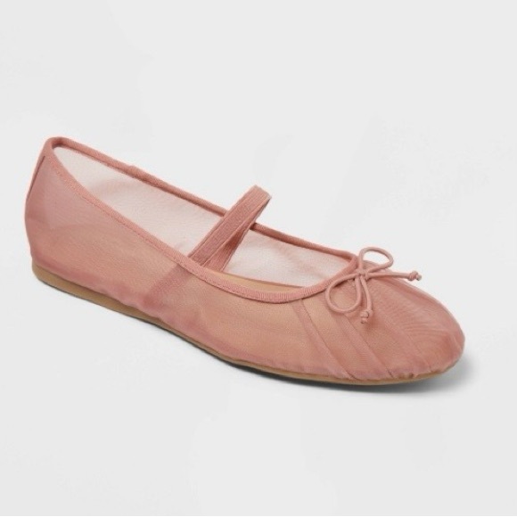 Women’s Rosa Mesh Bow Mary Jane Flats – a New Day™ Pink Size 9 new - Picture 1 of 7